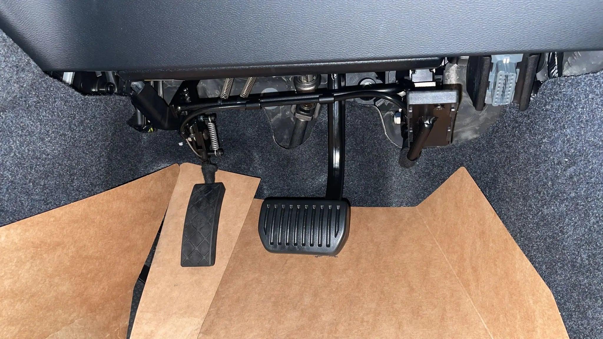 Jeff Gosling twin flip left foot accelerator fitting in to a Volvo XC40